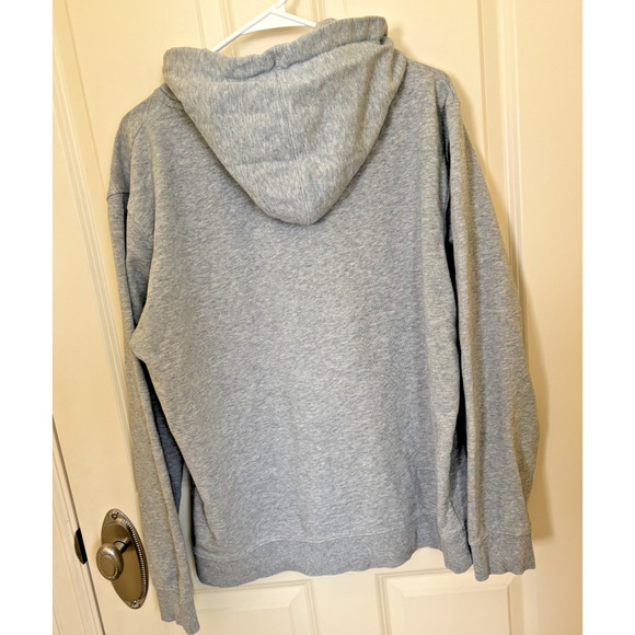 Quiksilver Hoodie Men XL Y2K Grey Sweatshirt Logo Surf Skate 2000s VTG Pullover - Picture 3 of 3